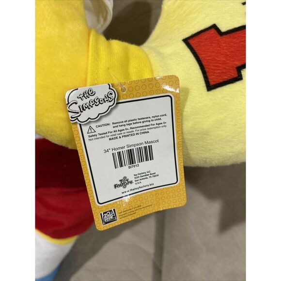Homer Simpson Plush Doll Homer Simpson Mascot 2019 Toy Factory‎ Jumbo 36" Rare - Picture 5 of 11